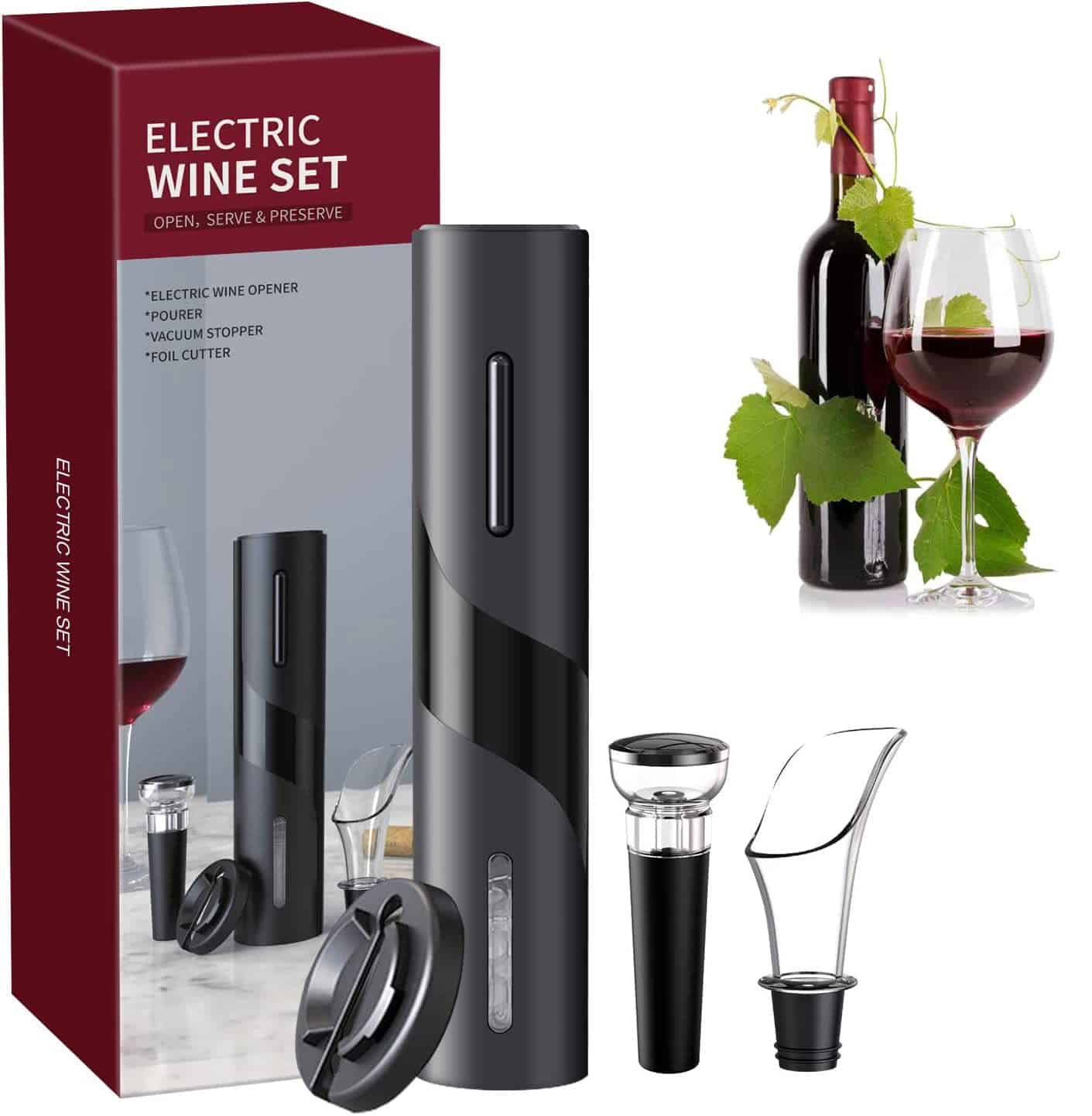 SET DESTAPADOR DE VINO ELÉCTRICO